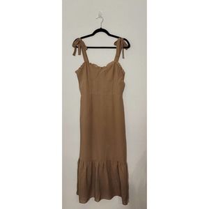 Forever 21 Sweetheart Tie-Strap Midi Dress XL CA Olive